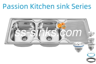 1200 X 500 मिमी एप्रन स्टेनलेस स्टील किचन सिंक 0.6 मिमी/0.8 मिमी/1.0 मिमी मोटाई और उत्पाद आकार के साथ