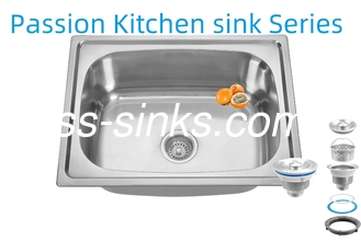 21 सेमी कटोरा गहराई एप्रन स्टेनलेस स्टील रसोई सिंक 3.5 इंच प्रदर्शन के लिए नाली खोलने