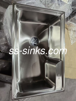 OEM टॉपमाउंट रसोई सिंक के साथ रियर ड्रेन स्थान और OEM आकार में डबल बेसिन