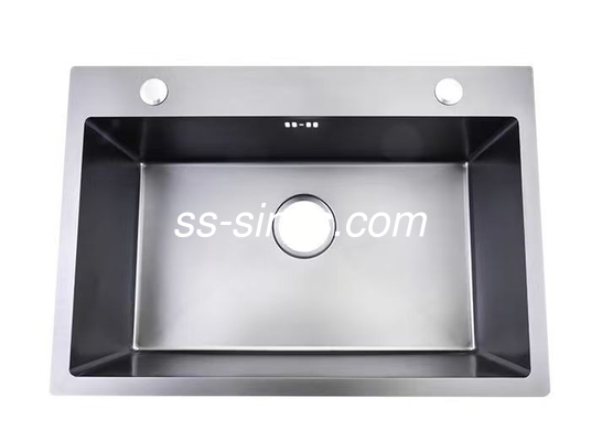 पोलिश फिनिश टॉपमाउंट किचन सिंक के साथ 1 कटोरा OEM बाहरी आयाम शामिल