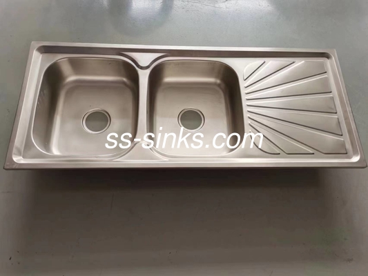 1 नल छेद रेटांगल स्टेनलेस स्टील रसोई के लिए डबल कटोरा सिंक