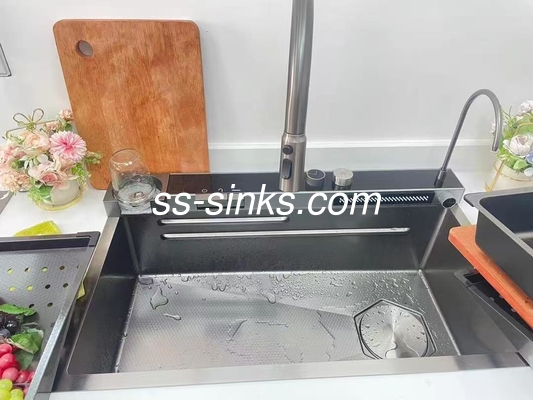 टॉपमाउंट किचन सिंक के लिए 36 इंच कैबिनेट 21 सेमी कटोरा गहराई 3 नल छेद और अधिक शीर्ष विकल्प