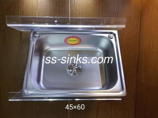 टॉपमाउंट किचन सिंक सिंगल बाउल विथ ड्रेनबोर्ड 30 X 17 इंच एक या दो छेद के लिए किचन सिंक विथ ड्रेनबोर्ड