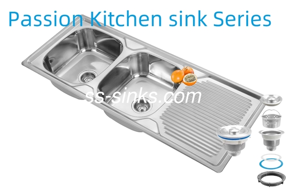 1200 X 500 मिमी एप्रन स्टेनलेस स्टील किचन सिंक 0.6 मिमी/0.8 मिमी/1.0 मिमी मोटाई और उत्पाद आकार के साथ