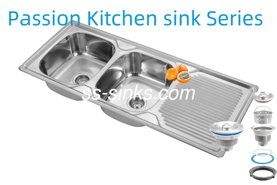 1200 X 500 मिमी एप्रन स्टेनलेस स्टील किचन सिंक 0.6 मिमी/0.8 मिमी/1.0 मिमी मोटाई और उत्पाद आकार के साथ