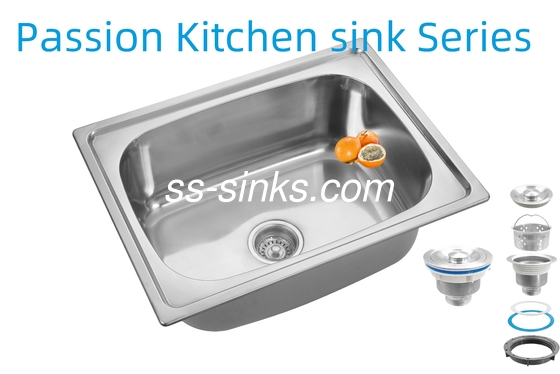 21 सेमी कटोरा गहराई एप्रन स्टेनलेस स्टील रसोई सिंक 3.5 इंच प्रदर्शन के लिए नाली खोलने