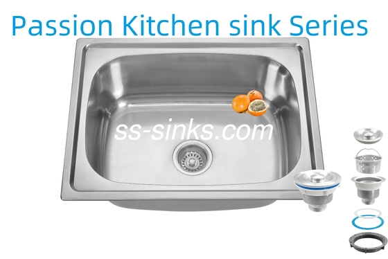 21 सेमी कटोरा गहराई एप्रन स्टेनलेस स्टील रसोई सिंक 3.5 इंच प्रदर्शन के लिए नाली खोलने
