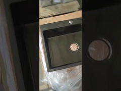 काले रंग का स्टेनलेस सिंक हस्तनिर्मित टॉपमाउंट 110 मिमी ड्रेनर